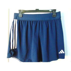 Womens Adidas Athletic Shorts in navy Blue Size large with white detail. no flaw
